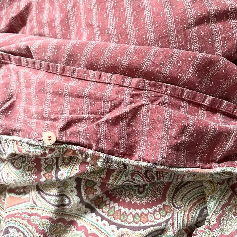 Ralph Lauren Vtg Orsen Carrot Paisley Full Queen Duvet Cover 2 Pillow Shams Set